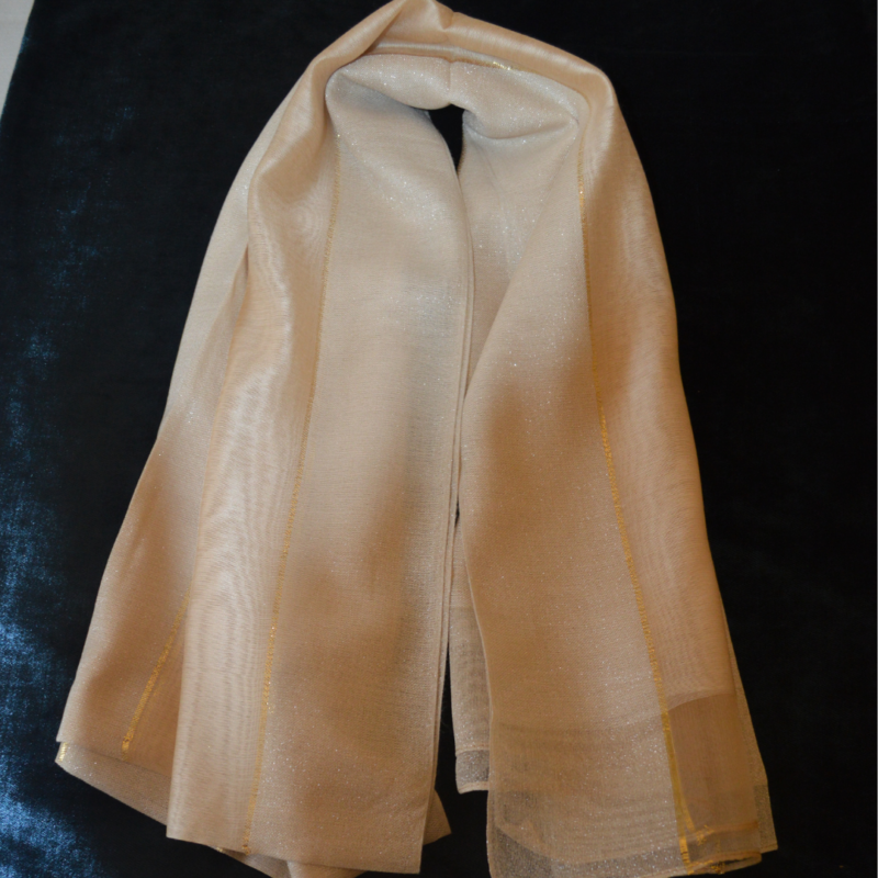 Foulard Brillance Beige – Image 2